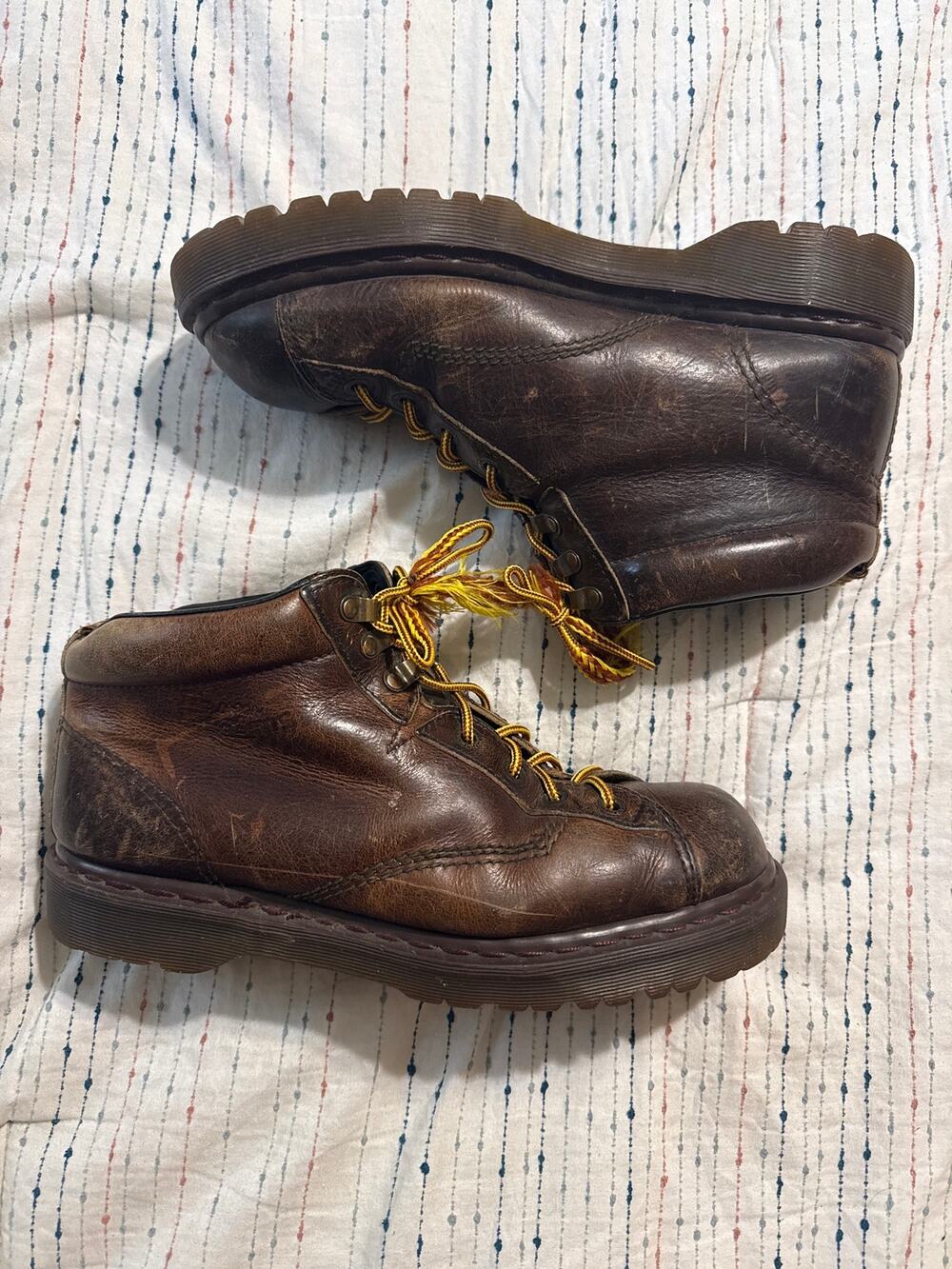 Vintage Dr. Martens 8287 Brown Leather Ankle Work Boots Men’s Sz 10 England Rare
